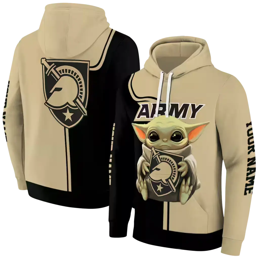 custom army black knights baby yoda gold black hoodie fashion forward custom army black knights baby yoda gold black hoodie fashion forward