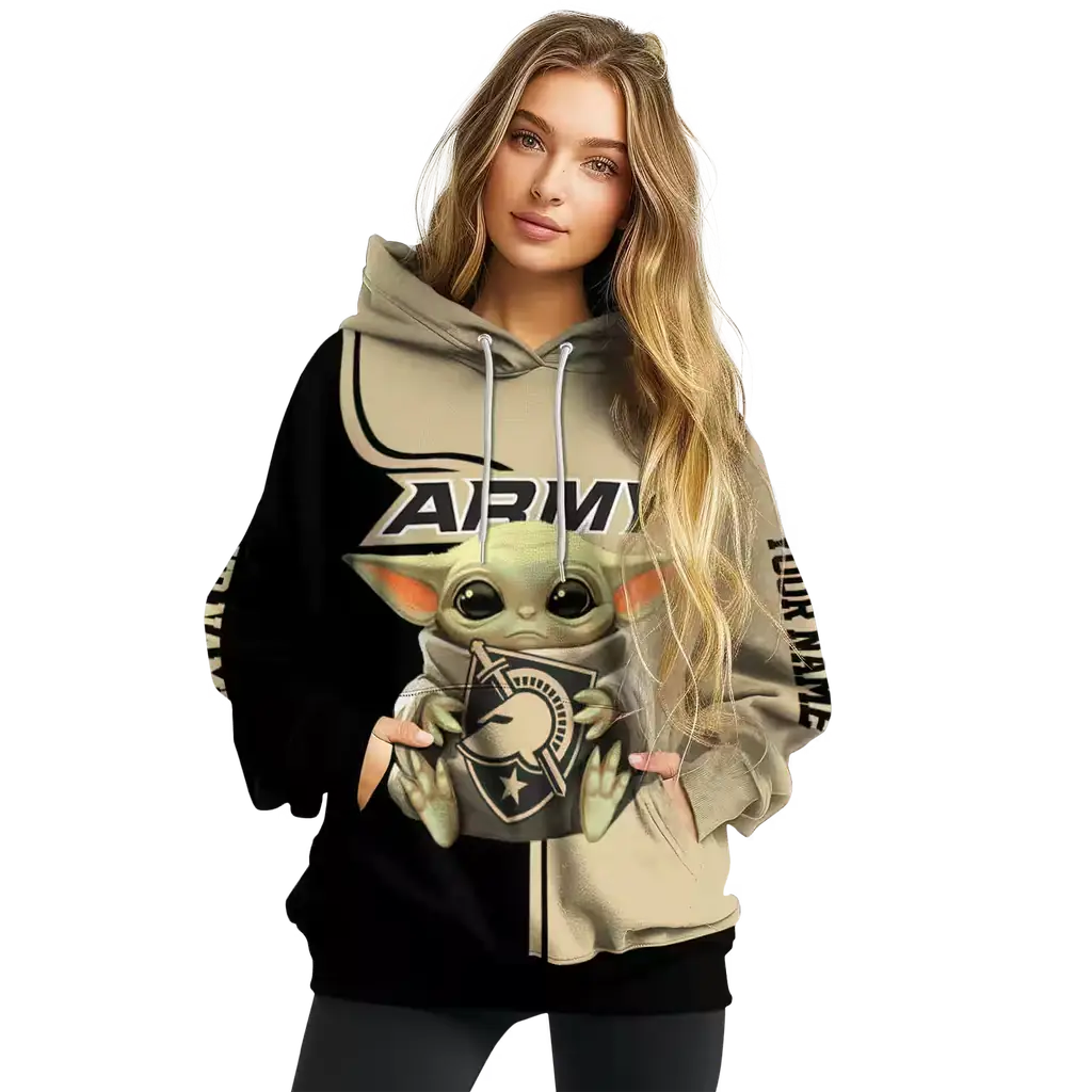 custom army black knights baby yoda gold black hoodie high quality custom army black knights baby yoda gold black hoodie high quality