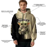custom army black knights baby yoda gold black hoodie best selling