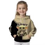 custom army black knights baby yoda gold black hoodie best selling