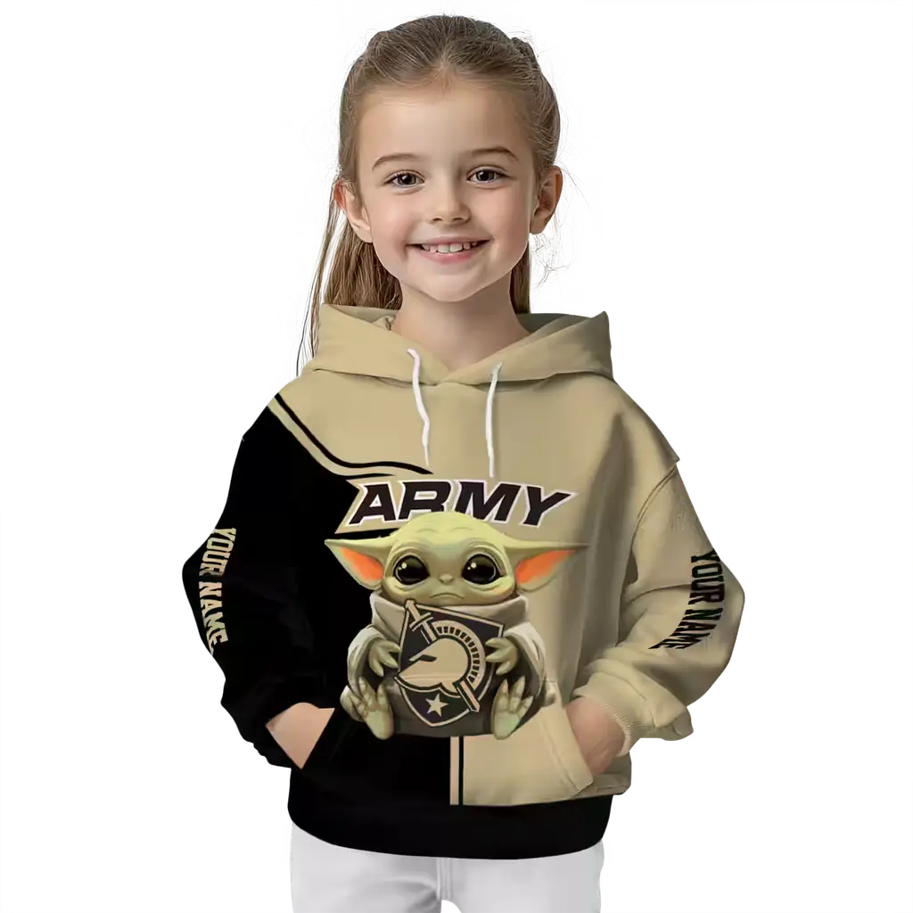 custom army black knights baby yoda gold black hoodie top rated custom army black knights baby yoda gold black hoodie top rated