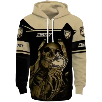 custom army black knights grim reaper gold black hoodie best selling