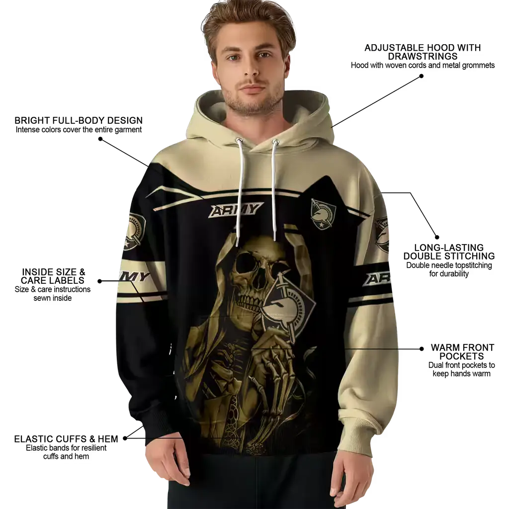 custom army black knights grim reaper gold black hoodie latest model custom army black knights grim reaper gold black hoodie latest model
