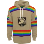 custom army black knights rainbow stripes gold hoodie best selling
