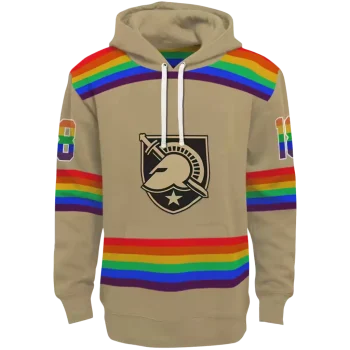 custom army black knights rainbow stripes gold hoodie best selling