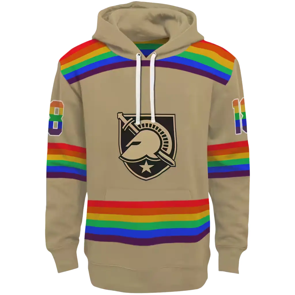custom army black knights rainbow stripes gold hoodie best selling custom army black knights rainbow stripes gold hoodie best selling