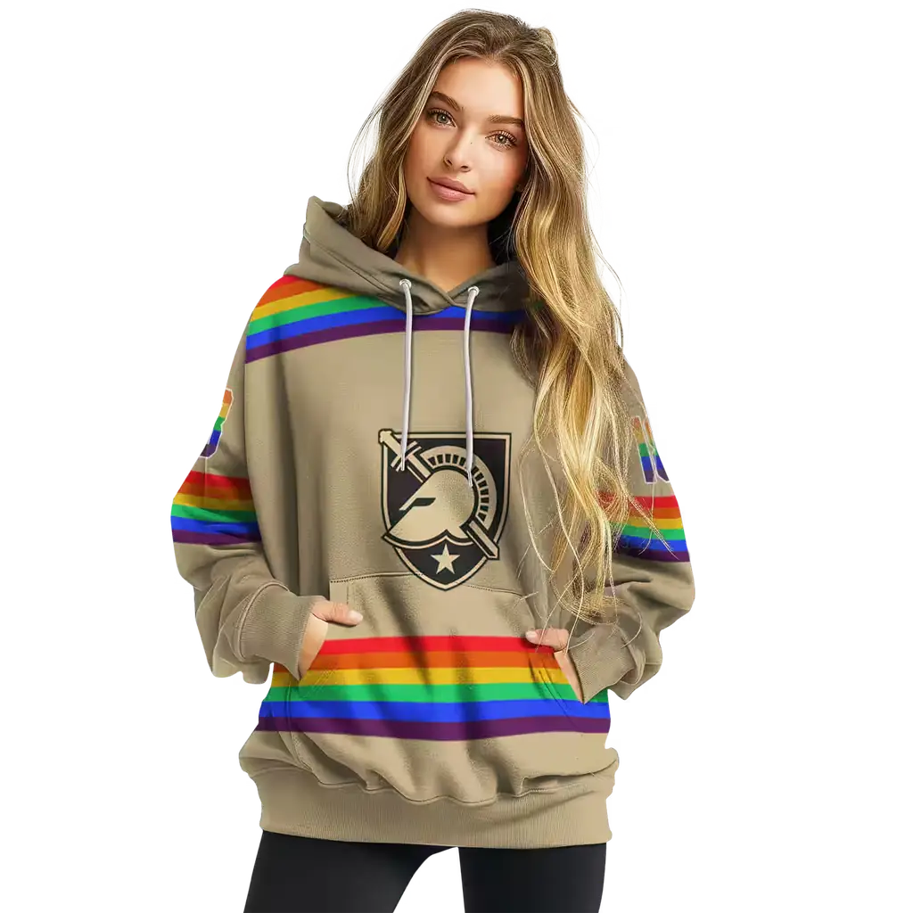 custom army black knights rainbow stripes gold hoodie high quality custom army black knights rainbow stripes gold hoodie high quality