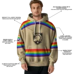 custom army black knights rainbow stripes gold hoodie best selling