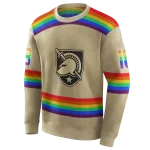 custom army black knights rainbow stripes gold hoodie best selling