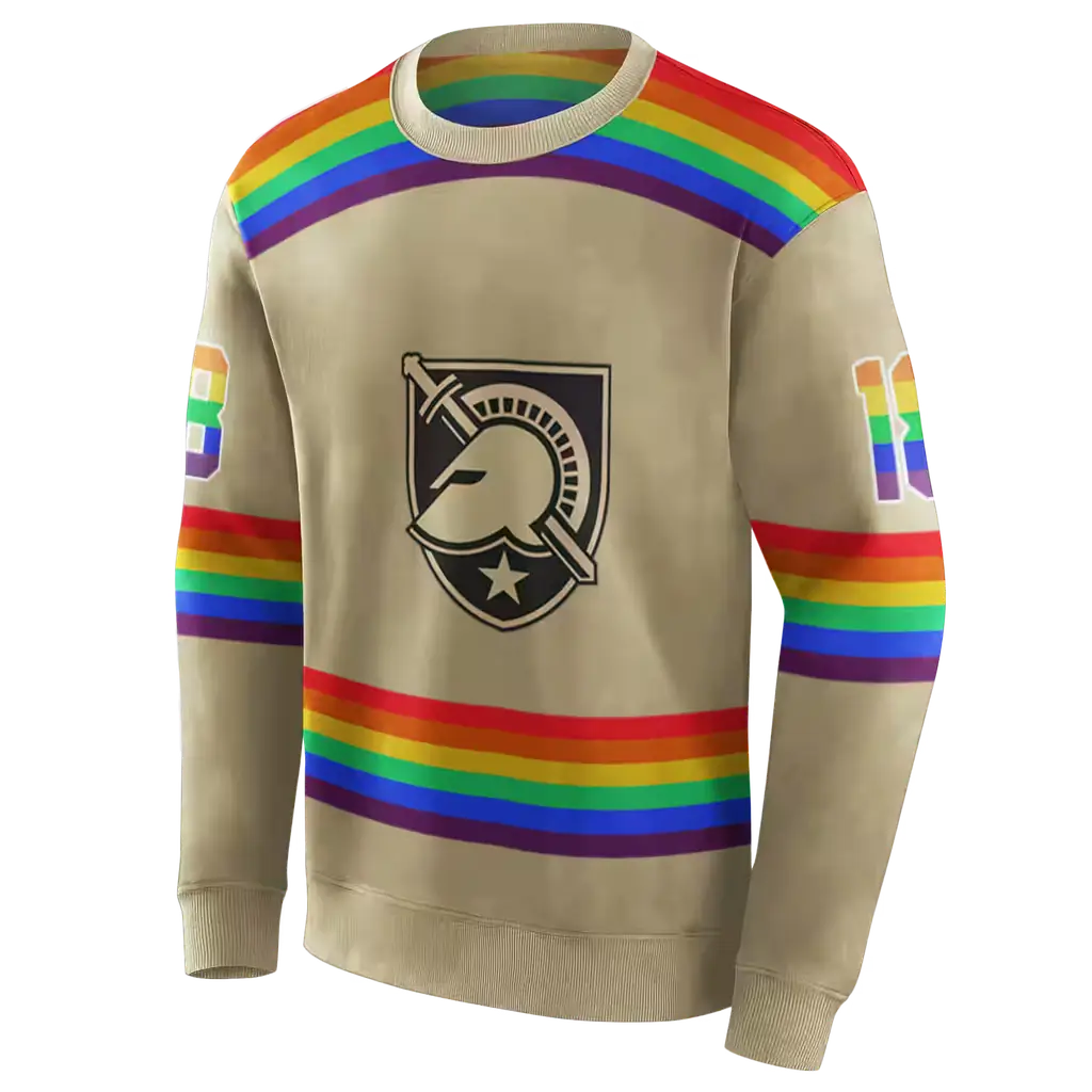 custom army black knights rainbow stripes gold hoodie new arrival custom army black knights rainbow stripes gold hoodie new arrival