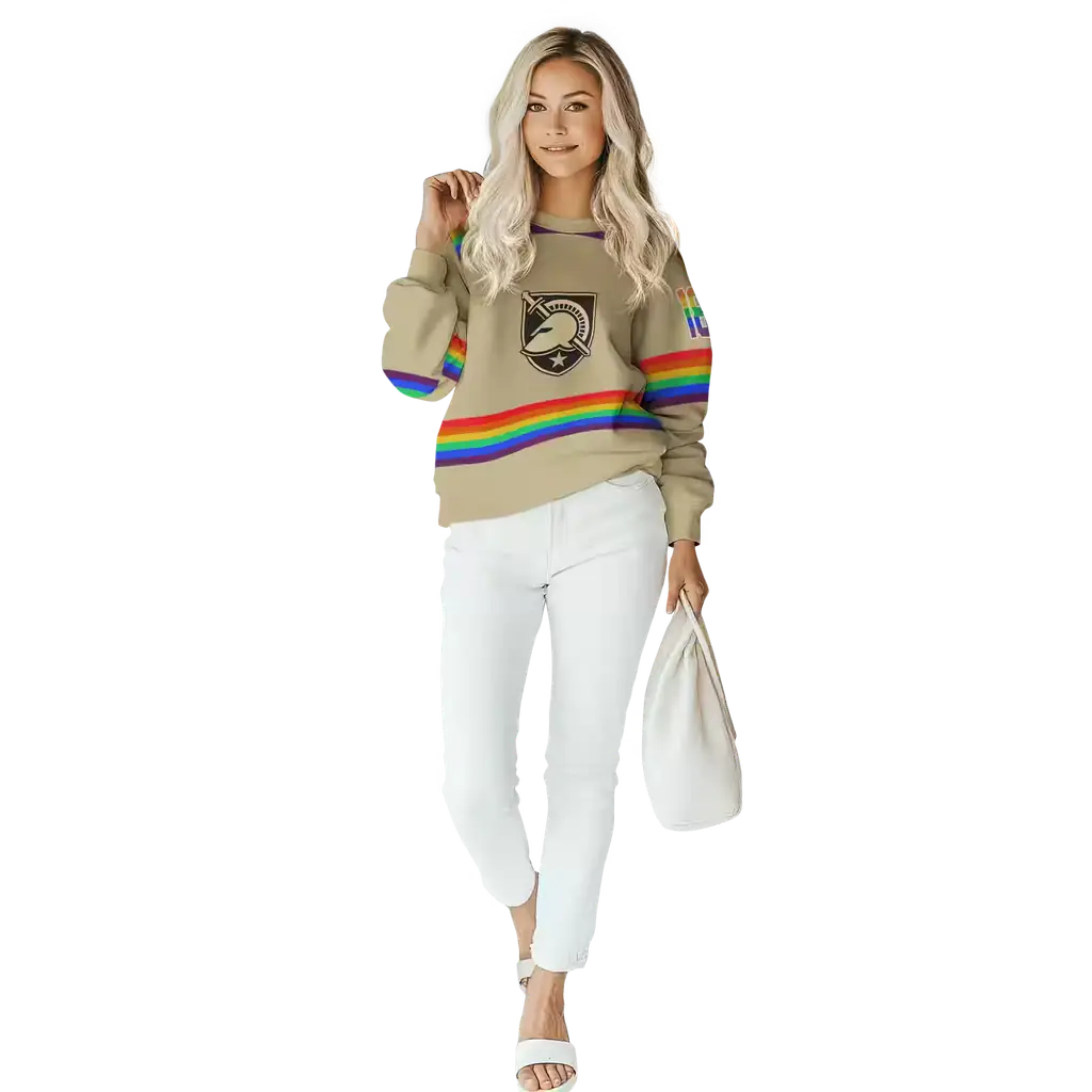 custom army black knights rainbow stripes gold hoodie trendy custom army black knights rainbow stripes gold hoodie trendy