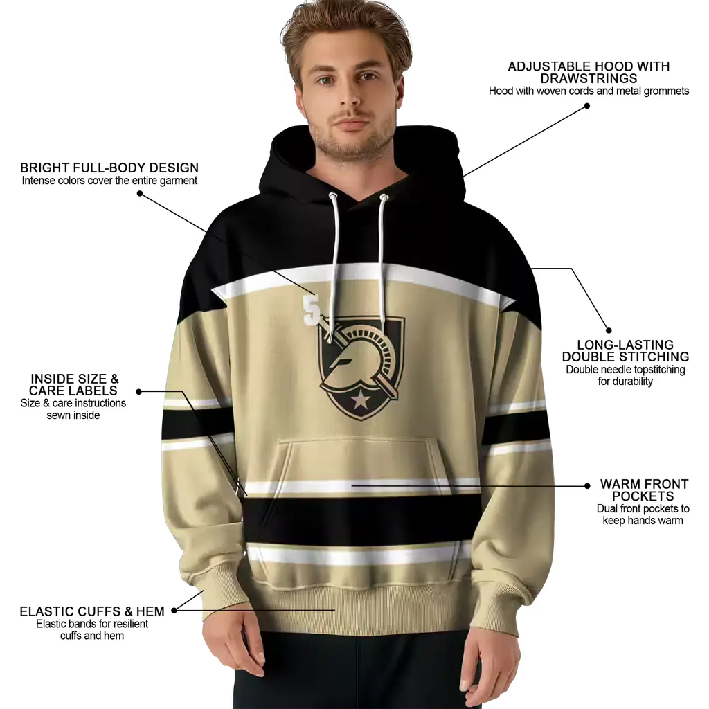 custom army black knights striped pattern gold hoodie latest model custom army black knights striped pattern gold hoodie latest model