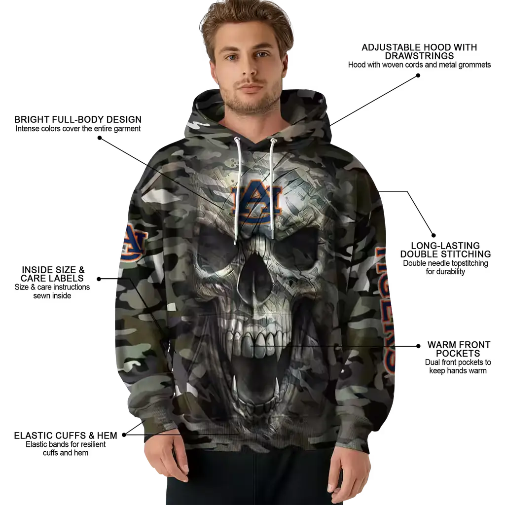 custom auburn tigers camo skull hoodie latest model custom auburn tigers camo skull hoodie latest model