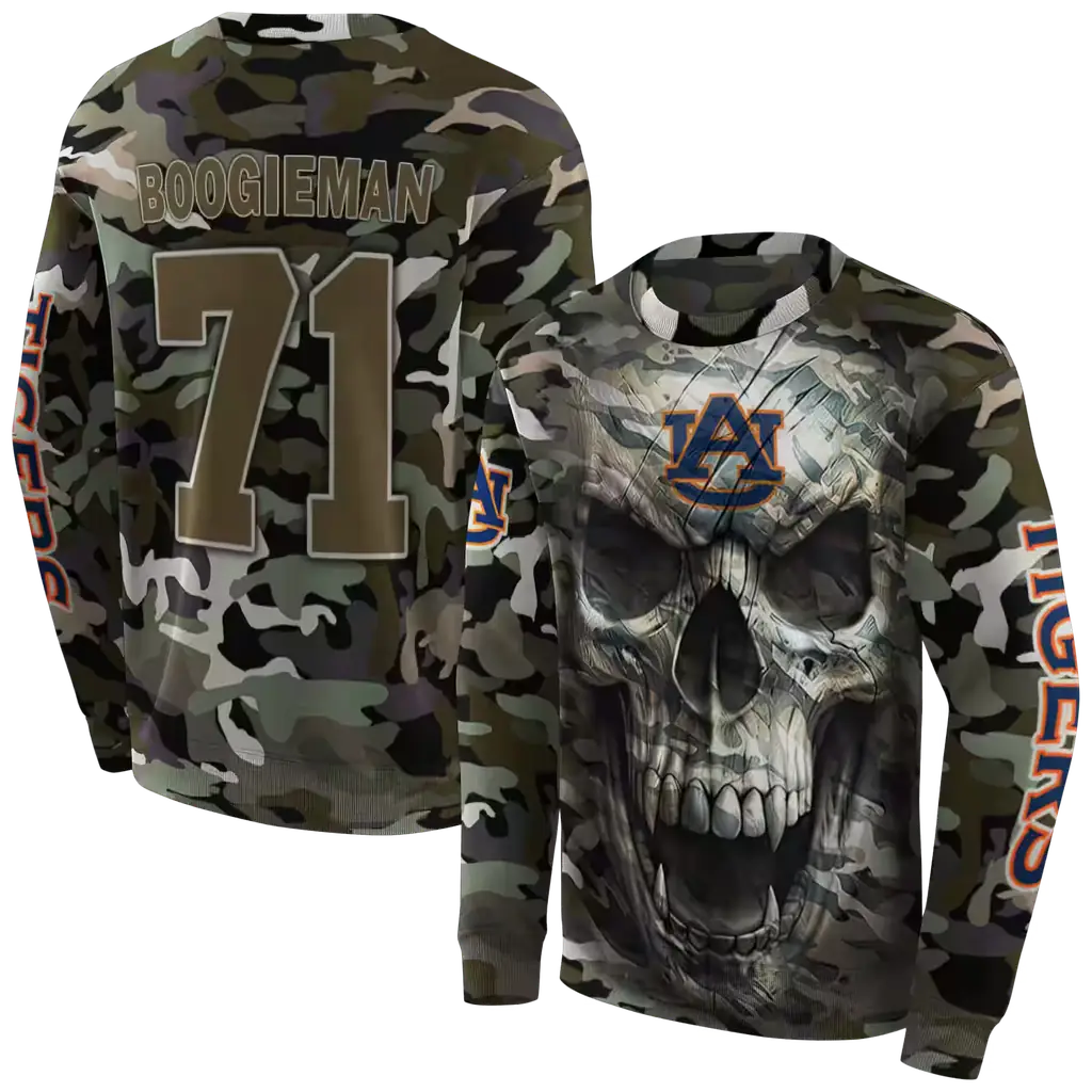 custom auburn tigers camo skull hoodie premium grade custom auburn tigers camo skull hoodie premium grade