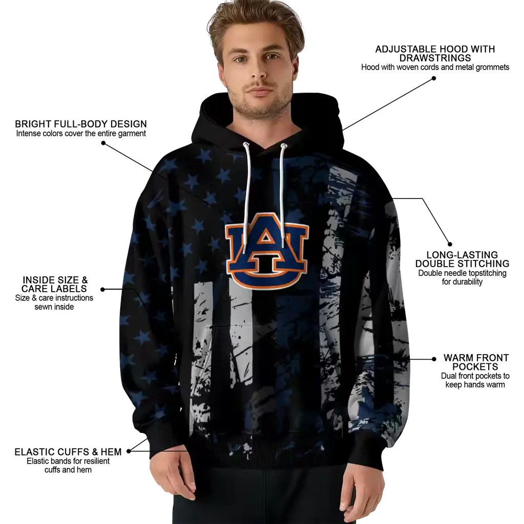 custom auburn tigers distressed flag navy blue black hoodie latest model custom auburn tigers distressed flag navy blue black hoodie latest model