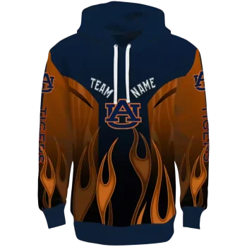 custom auburn tigers flame design navy blue hoodie best selling