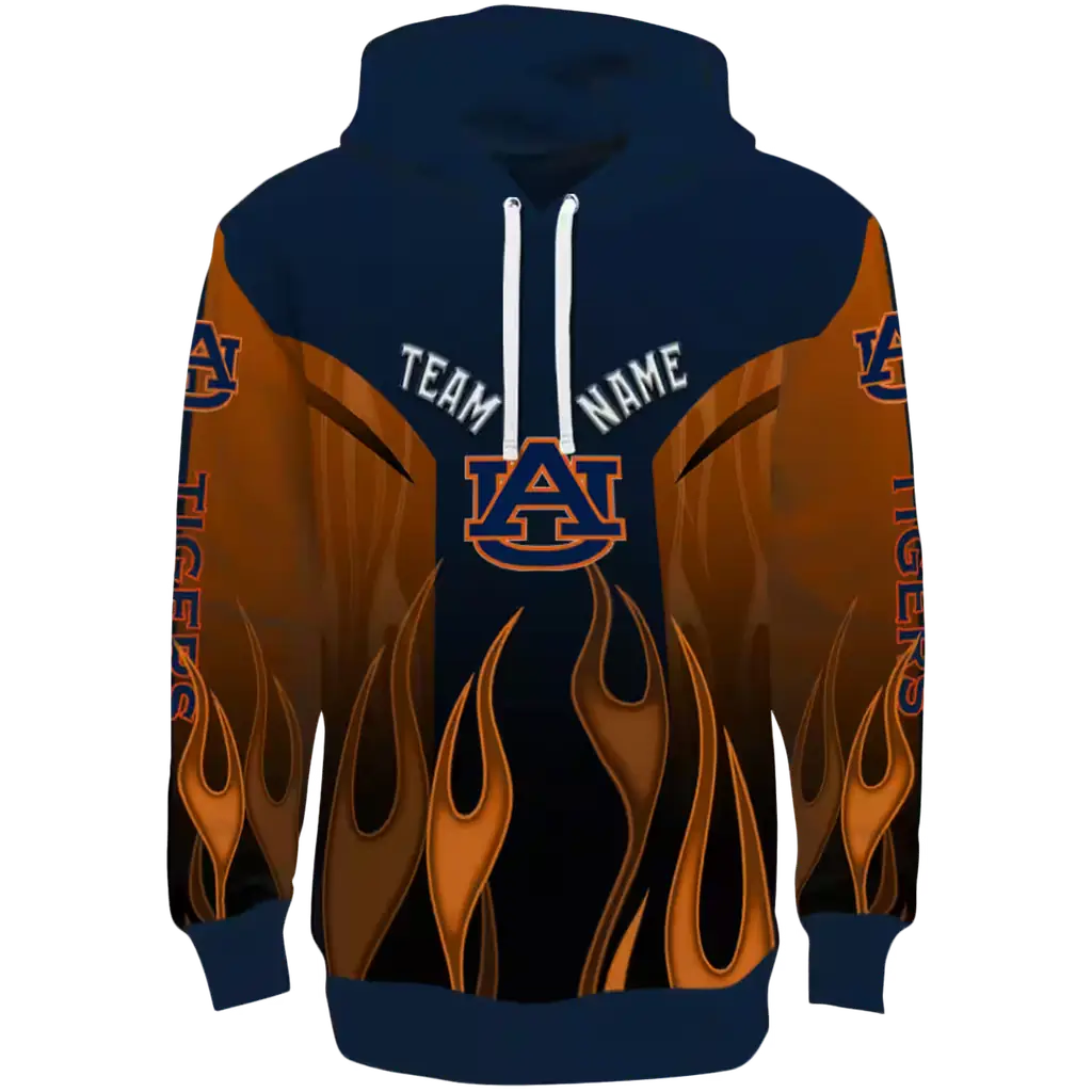 custom auburn tigers flame design navy blue hoodie best selling custom auburn tigers flame design navy blue hoodie best selling