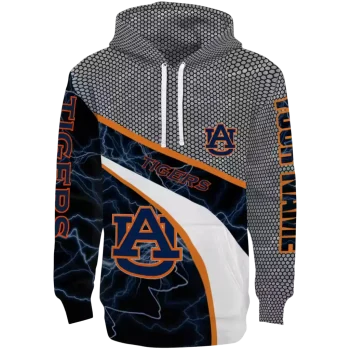custom auburn tigers hexagonal mesh navy blue black gray hoodie best selling