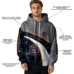 custom auburn tigers hexagonal mesh navy blue black gray hoodie best selling