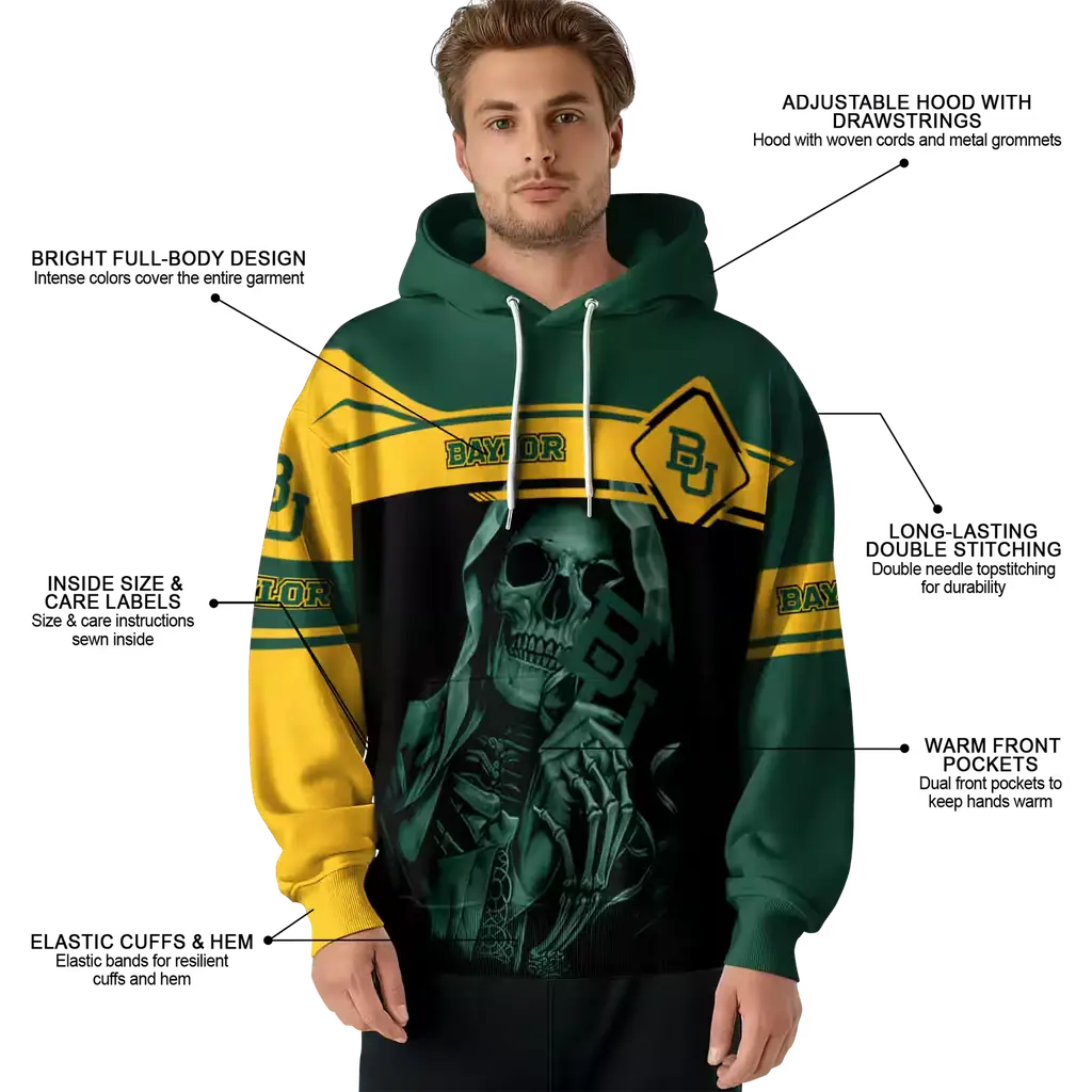 custom baylor bears grim reaper green black hoodie latest model custom baylor bears grim reaper green black hoodie latest model