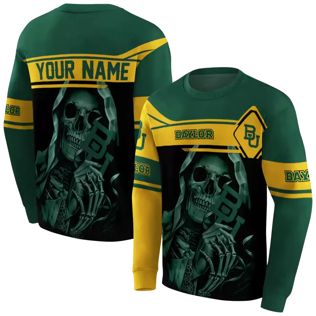 custom baylor bears grim reaper green black hoodie premium grade custom baylor bears grim reaper green black hoodie premium grade