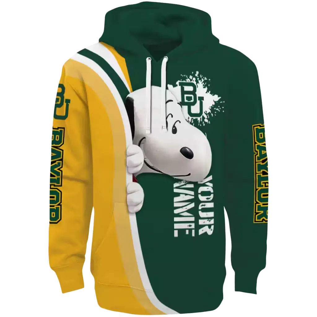 custom baylor bears peeking snoopy green hoodie best selling custom baylor bears peeking snoopy green hoodie best selling