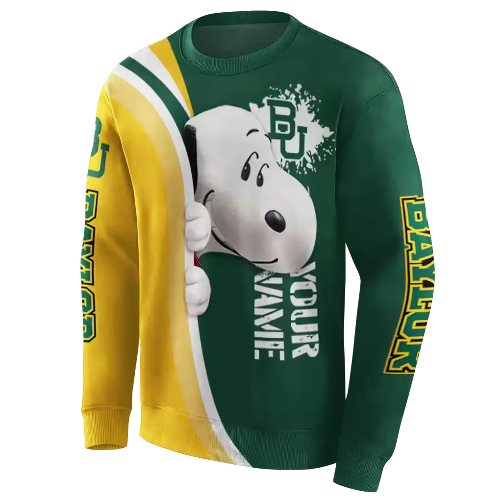 custom baylor bears peeking snoopy green hoodie new arrival custom baylor bears peeking snoopy green hoodie new arrival