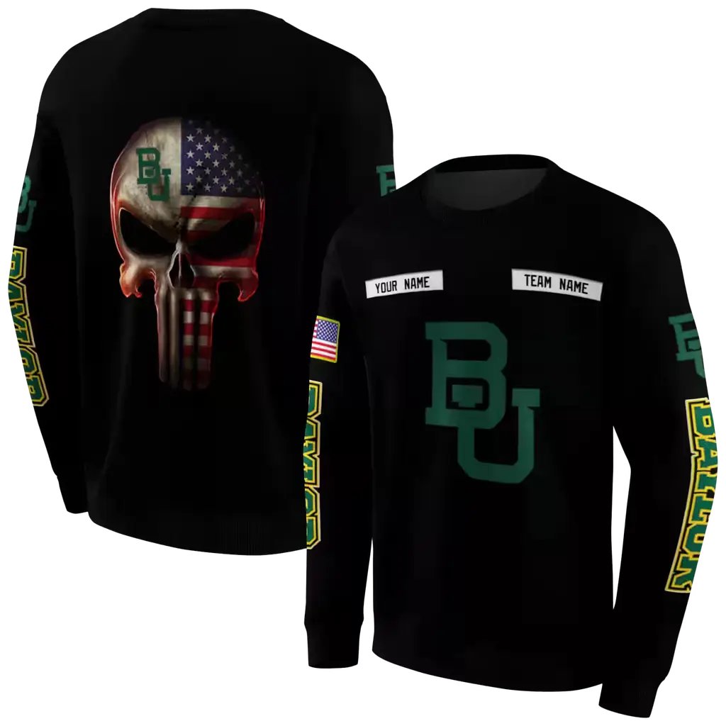 custom baylor bears punisher skull black hoodie premium grade custom baylor bears punisher skull black hoodie premium grade