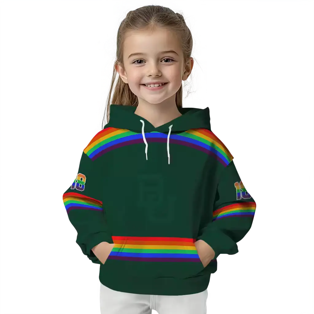 custom baylor bears rainbow stripes green hoodie top rated custom baylor bears rainbow stripes green hoodie top rated