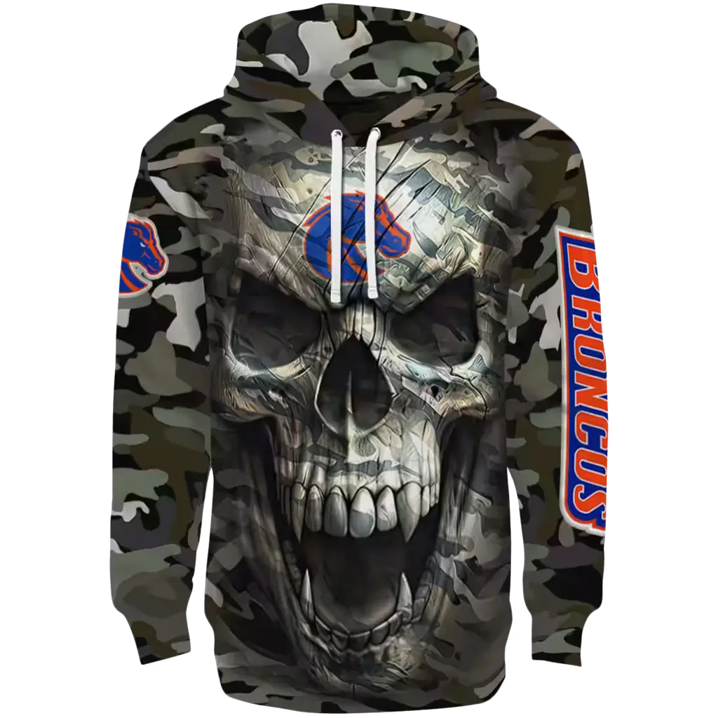 custom boise state broncos camo skull hoodie best selling custom boise state broncos camo skull hoodie best selling