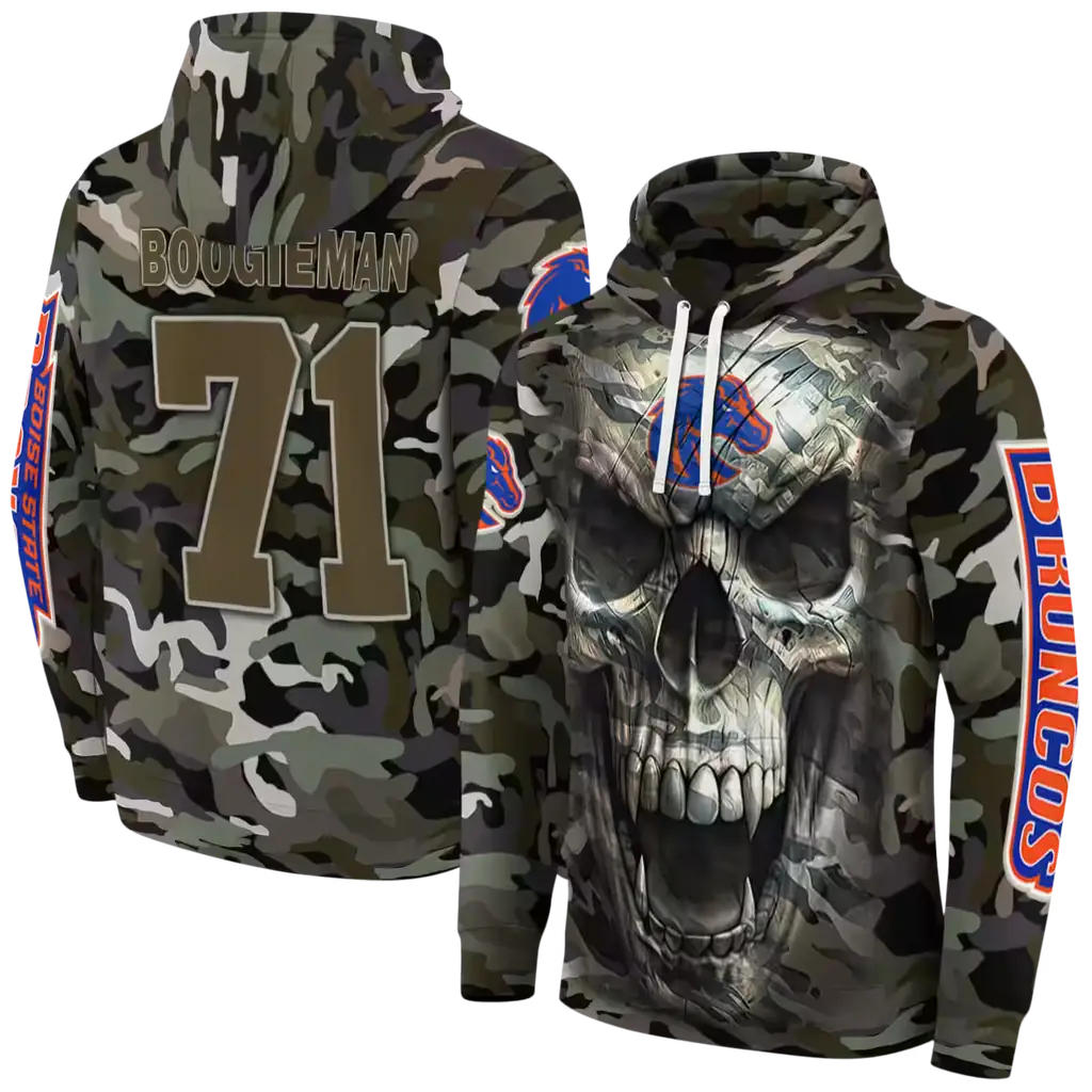 custom boise state broncos camo skull hoodie fashion forward custom boise state broncos camo skull hoodie fashion forward
