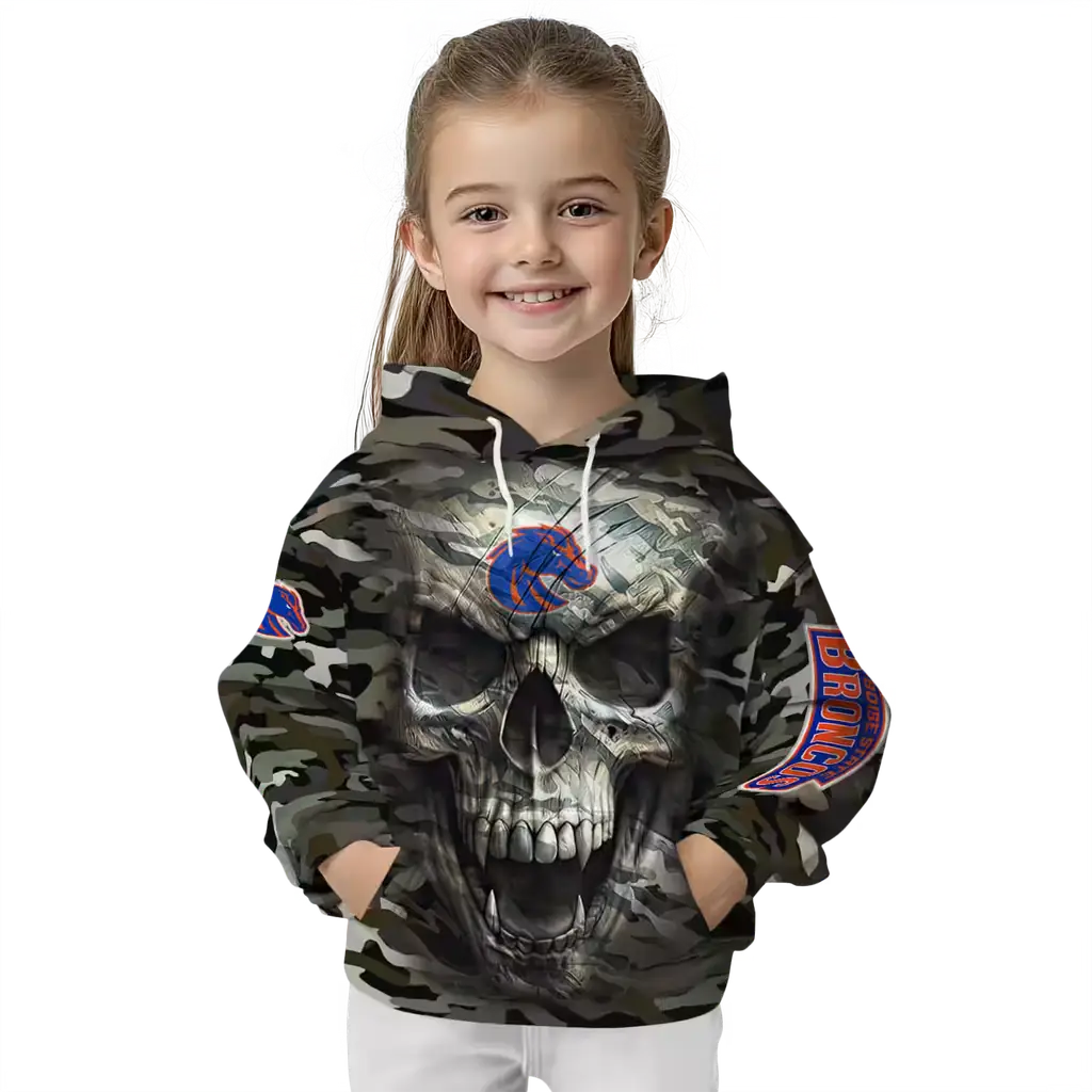 custom boise state broncos camo skull hoodie top rated custom boise state broncos camo skull hoodie top rated