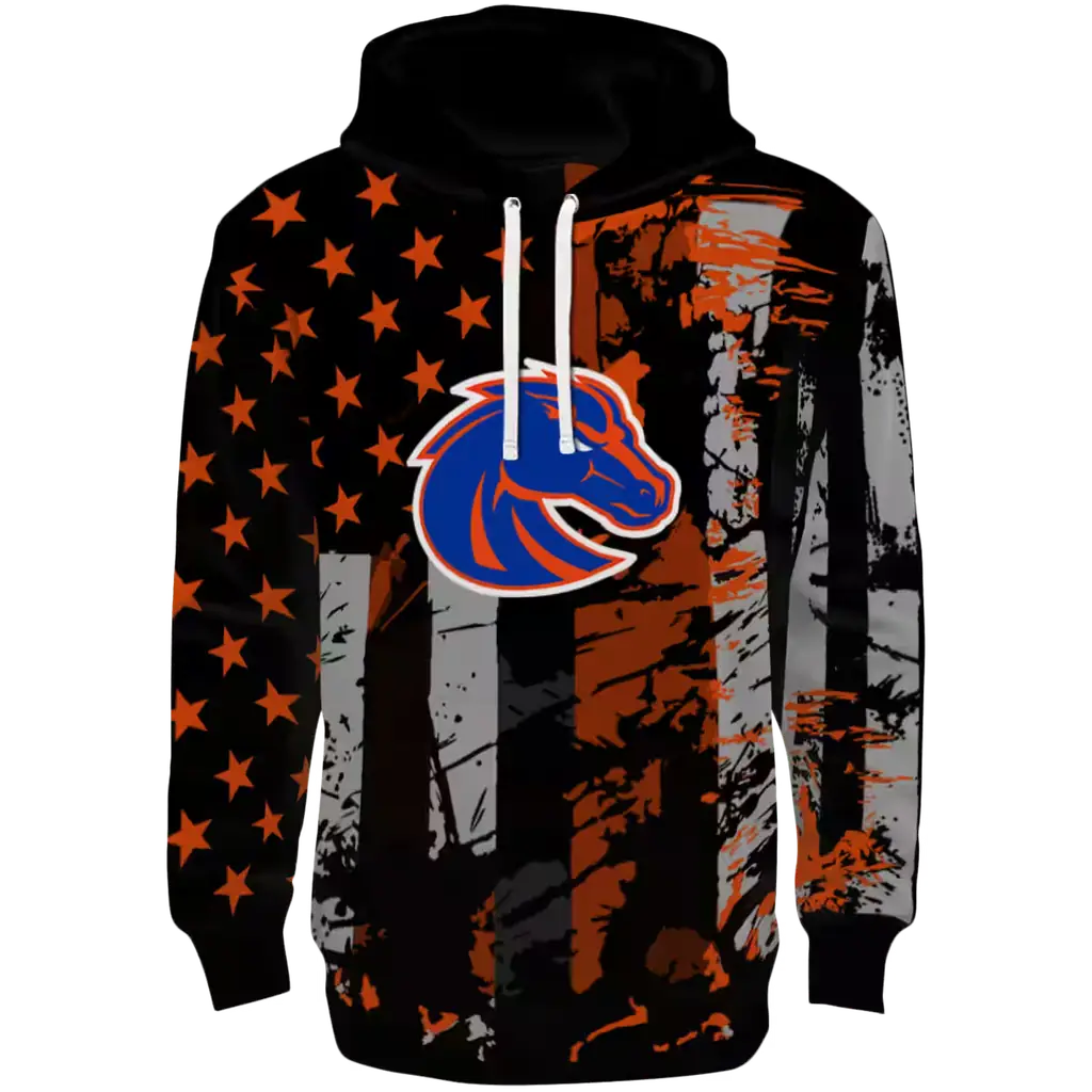 custom boise state broncos distressed flag orange black hoodie best selling custom boise state broncos distressed flag orange black hoodie best selling