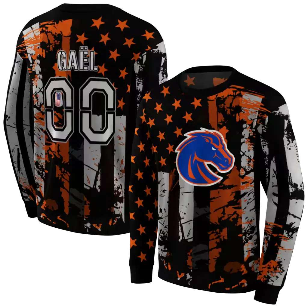 custom boise state broncos distressed flag orange black hoodie premium grade custom boise state broncos distressed flag orange black hoodie premium grade