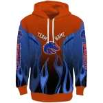 custom boise state broncos flame design orange hoodie best selling