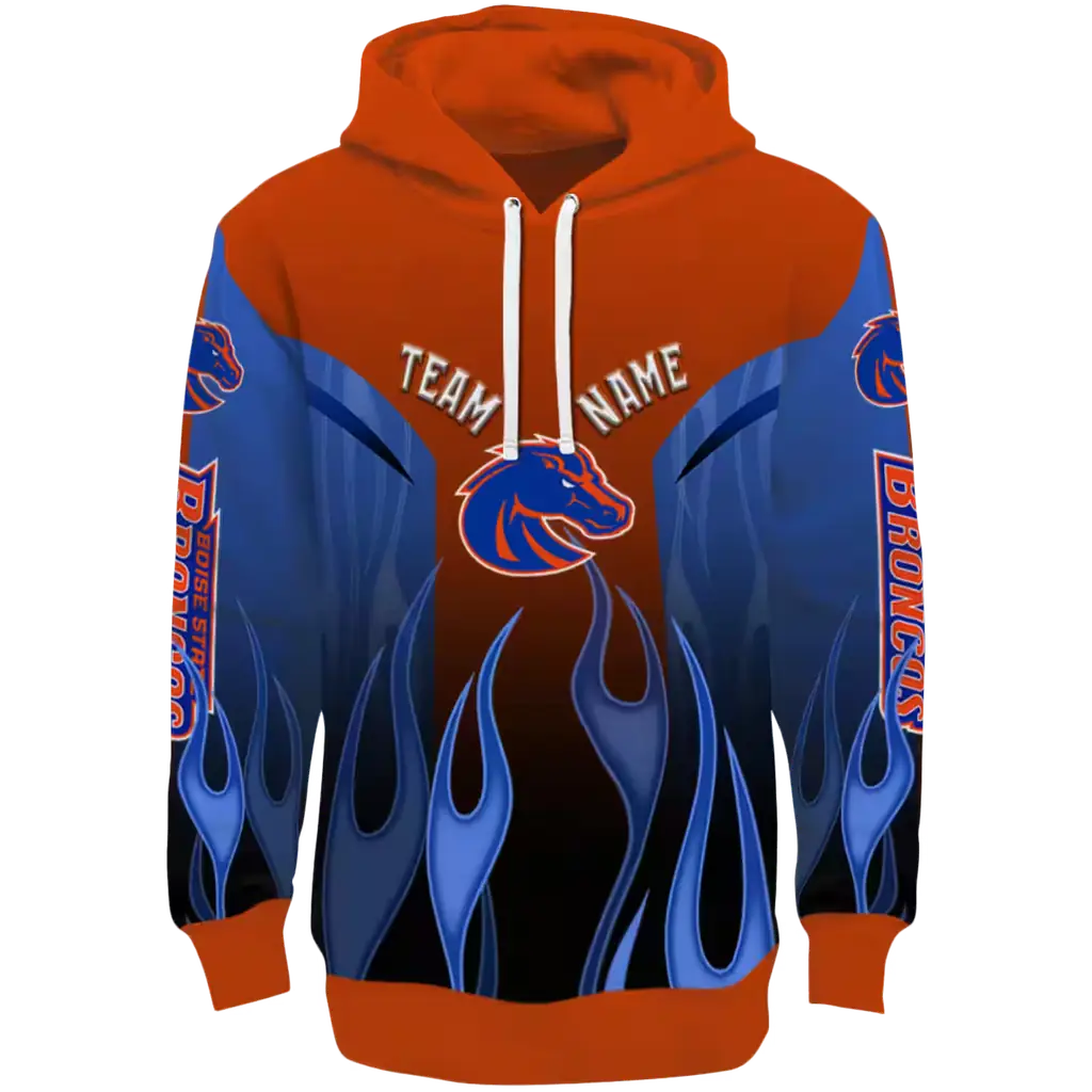 custom boise state broncos flame design orange hoodie best selling custom boise state broncos flame design orange hoodie best selling