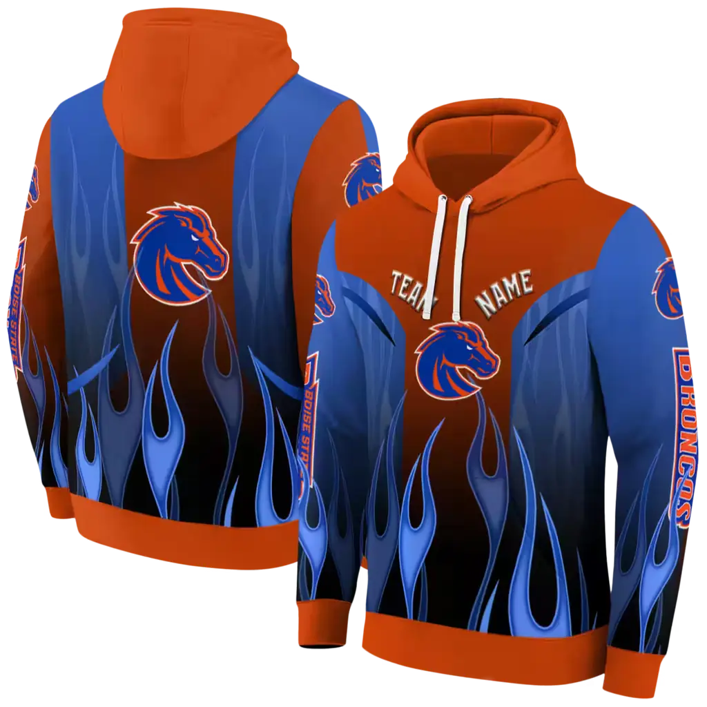 custom boise state broncos flame design orange hoodie fashion forward custom boise state broncos flame design orange hoodie fashion forward