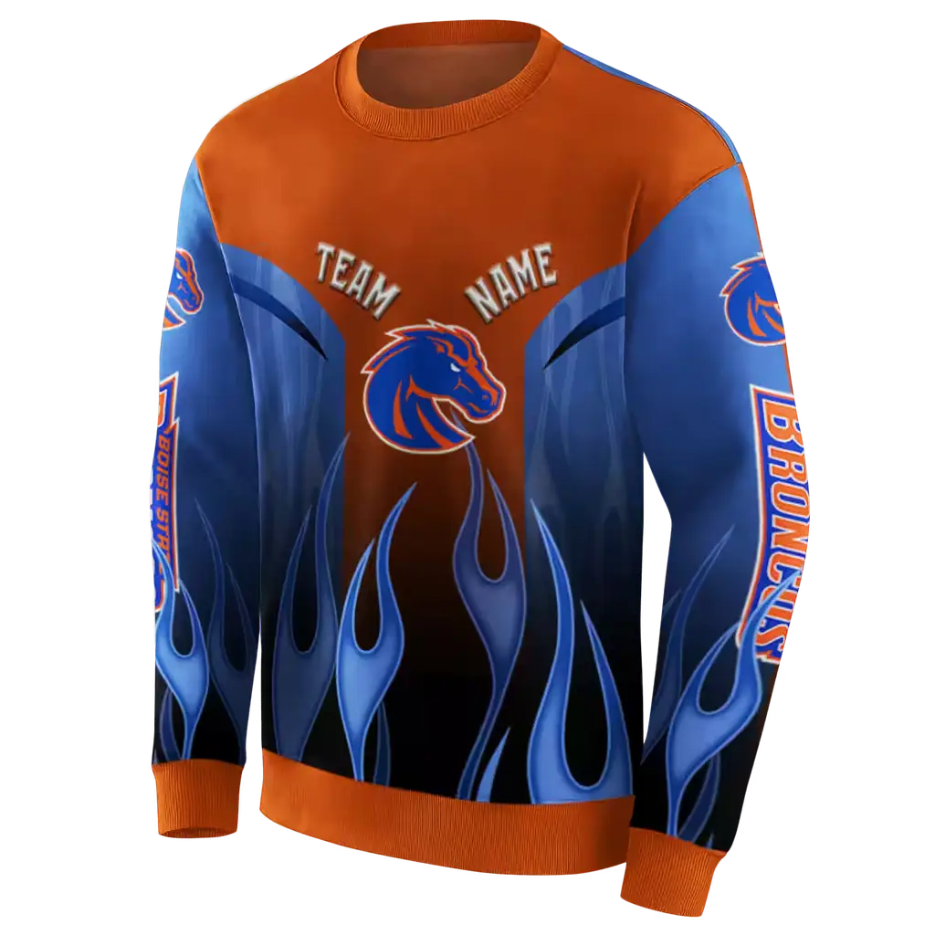 custom boise state broncos flame design orange hoodie new arrival custom boise state broncos flame design orange hoodie new arrival