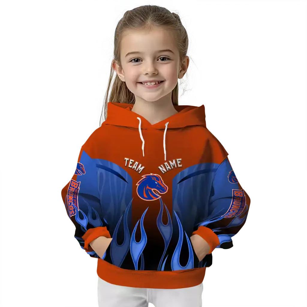custom boise state broncos flame design orange hoodie top rated custom boise state broncos flame design orange hoodie top rated