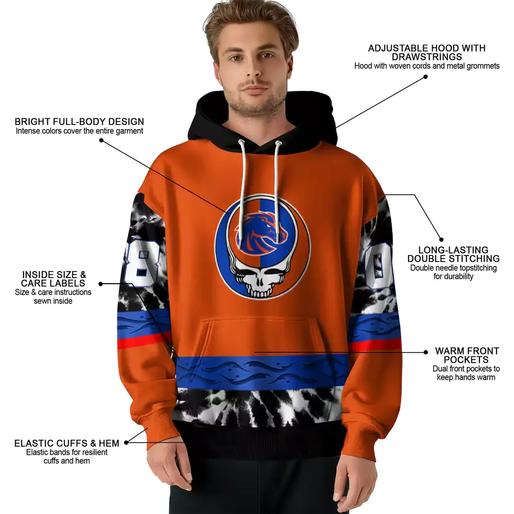 custom boise state broncos grateful vibes orange hoodie latest model custom boise state broncos grateful vibes orange hoodie latest model
