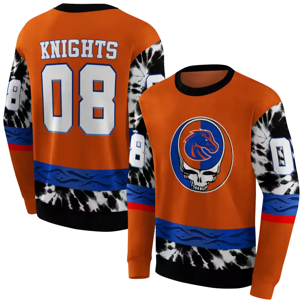 custom boise state broncos grateful vibes orange hoodie premium grade custom boise state broncos grateful vibes orange hoodie premium grade