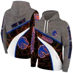 custom boise state broncos hexagonal mesh orange black gray hoodie best selling