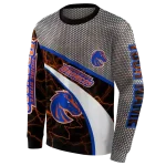 custom boise state broncos hexagonal mesh orange black gray hoodie best selling