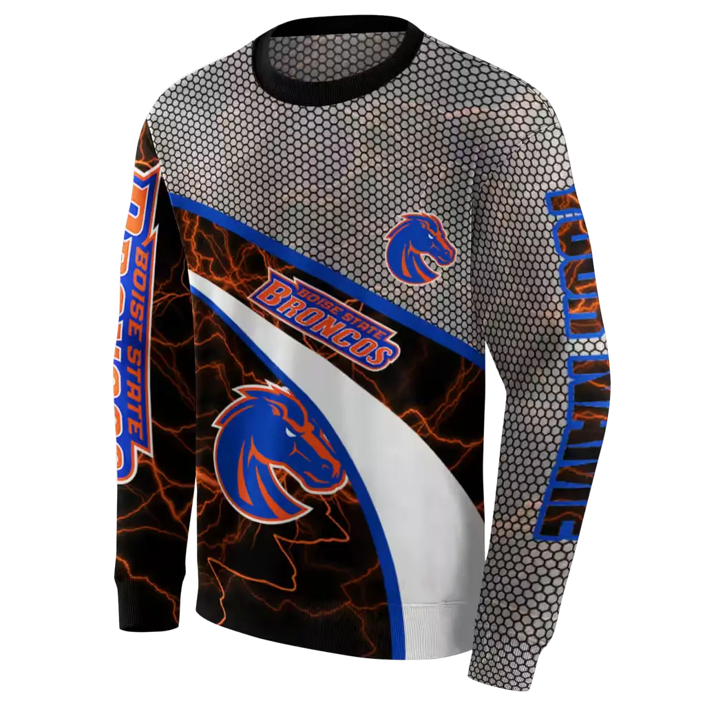 custom boise state broncos hexagonal mesh orange black gray hoodie new arrival custom boise state broncos hexagonal mesh orange black gray hoodie new arrival