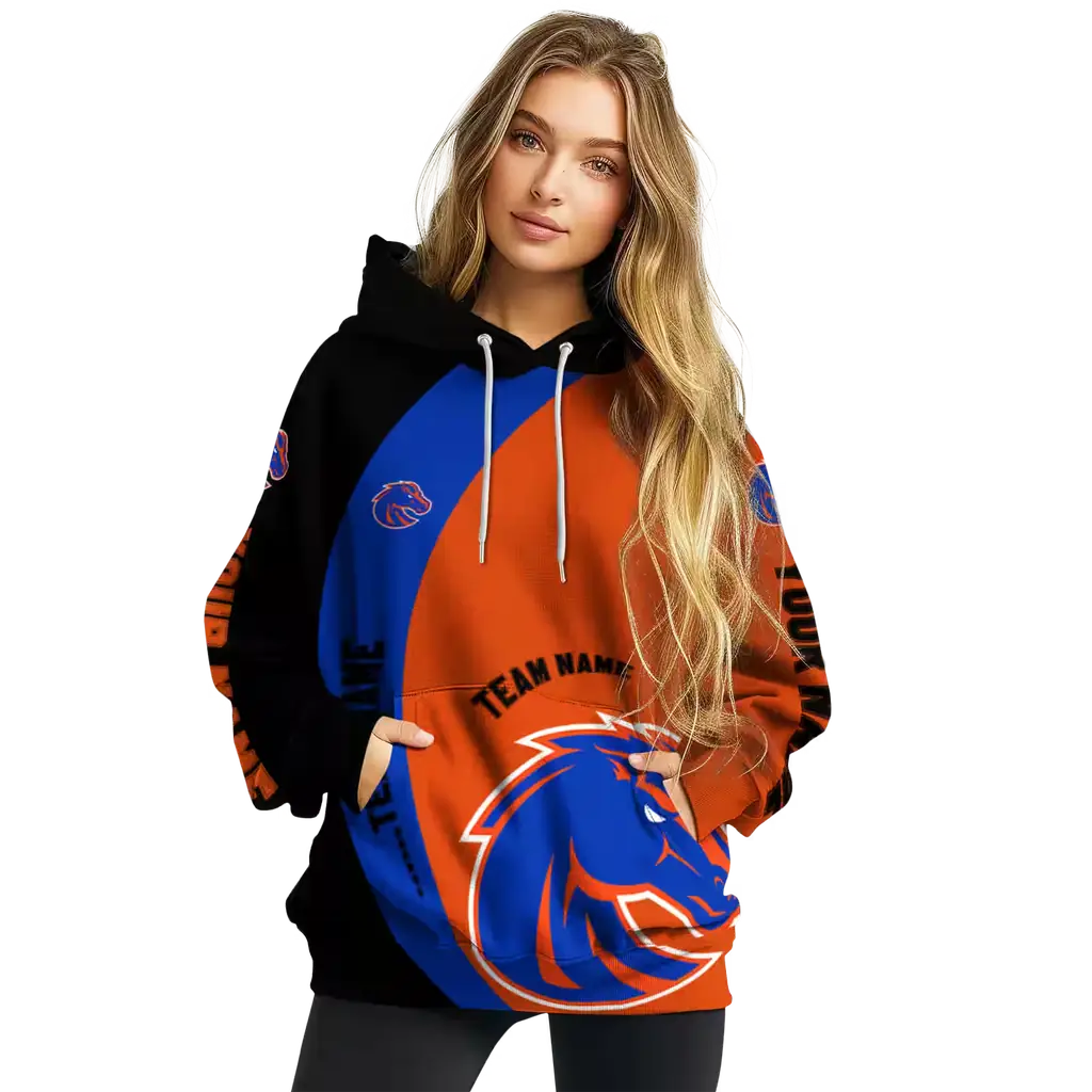 custom boise state broncos minimalist design orange black hoodie high quality custom boise state broncos minimalist design orange black hoodie high quality
