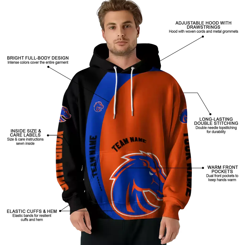 custom boise state broncos minimalist design orange black hoodie latest model custom boise state broncos minimalist design orange black hoodie latest model