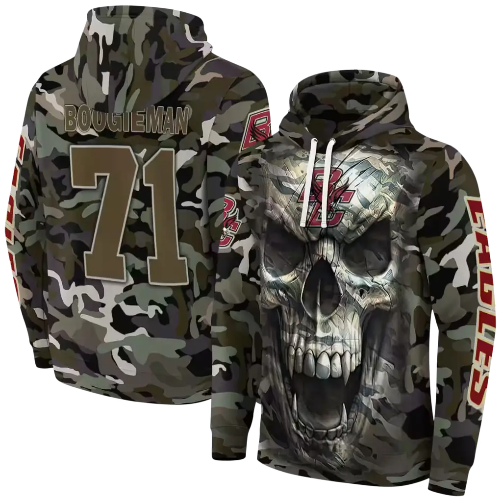 custom boston college eagles camo skull hoodie fashion forward custom boston college eagles camo skull hoodie fashion forward
