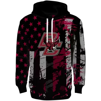 custom boston college eagles distressed flag maroon black hoodie best selling