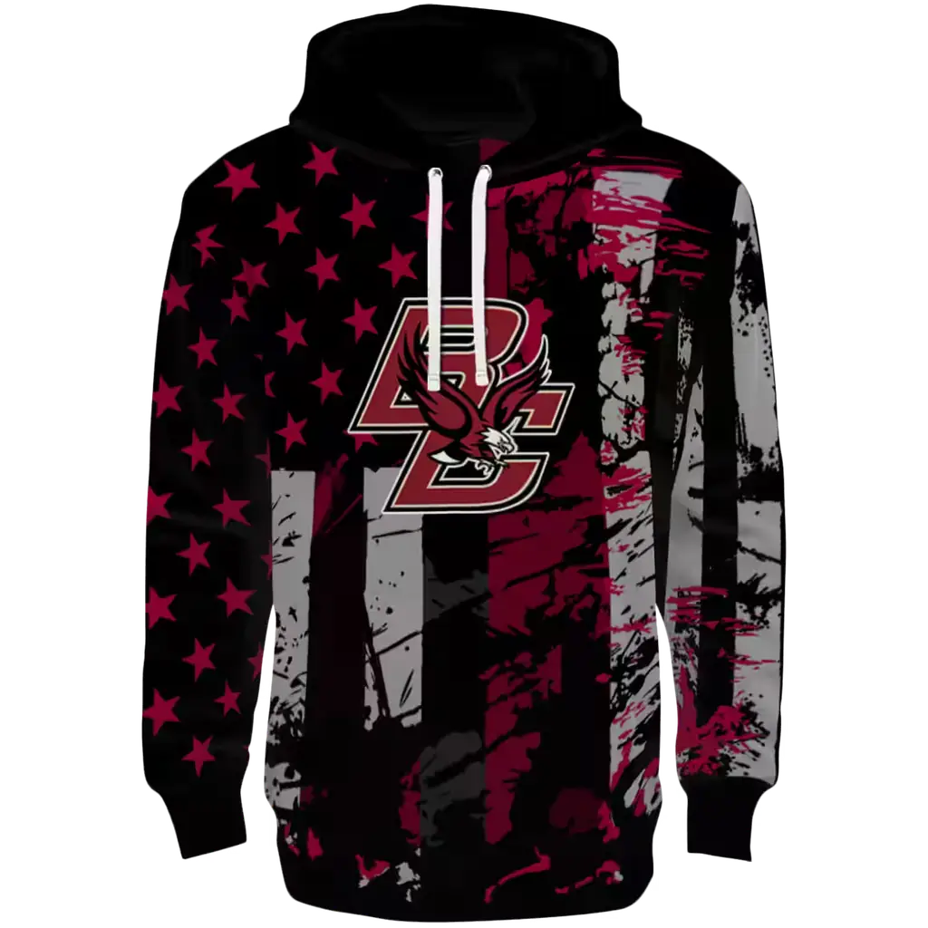custom boston college eagles distressed flag maroon black hoodie best selling custom boston college eagles distressed flag maroon black hoodie best selling