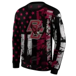 custom boston college eagles distressed flag maroon black hoodie best selling
